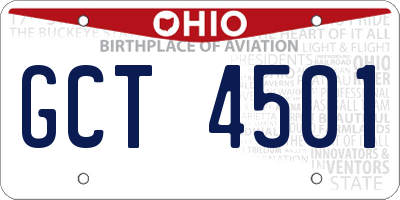OH license plate GCT4501