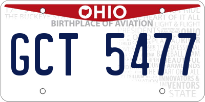 OH license plate GCT5477