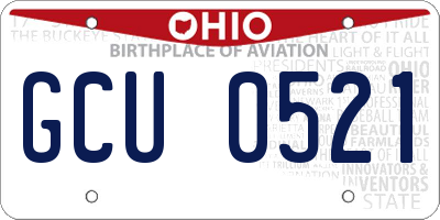 OH license plate GCU0521