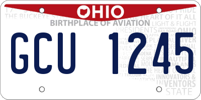 OH license plate GCU1245