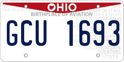 OH license plate GCU1693