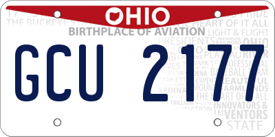 OH license plate GCU2177