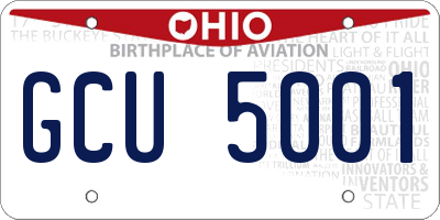 OH license plate GCU5001