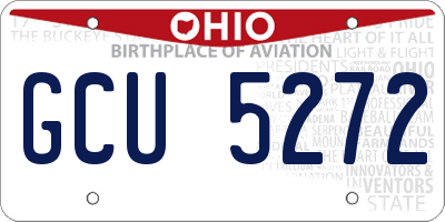 OH license plate GCU5272