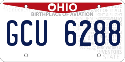 OH license plate GCU6288