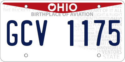 OH license plate GCV1175