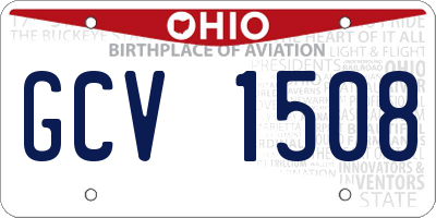OH license plate GCV1508