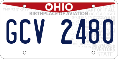 OH license plate GCV2480