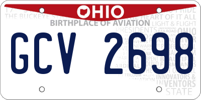 OH license plate GCV2698