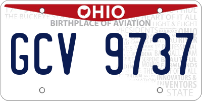OH license plate GCV9737