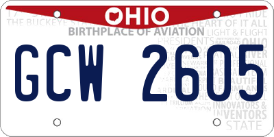 OH license plate GCW2605