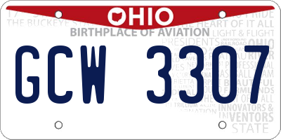 OH license plate GCW3307