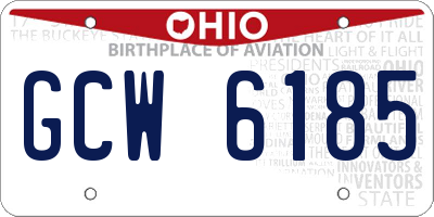 OH license plate GCW6185