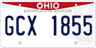 OH license plate GCX1855