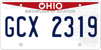 OH license plate GCX2319