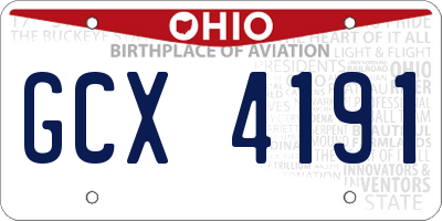 OH license plate GCX4191