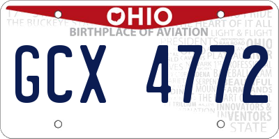 OH license plate GCX4772