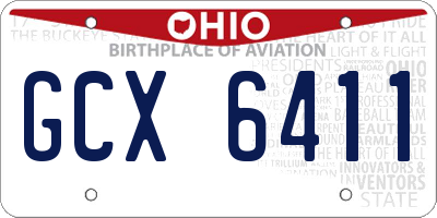 OH license plate GCX6411