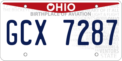 OH license plate GCX7287