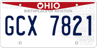 OH license plate GCX7821
