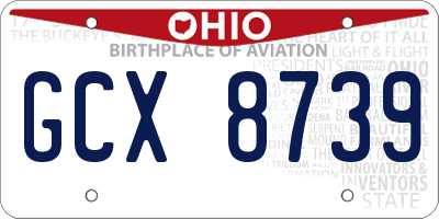 OH license plate GCX8739