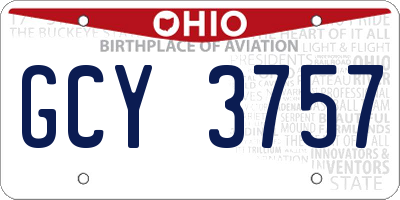 OH license plate GCY3757