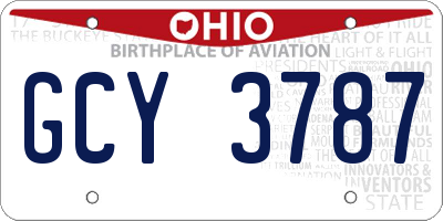 OH license plate GCY3787