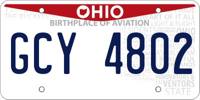 OH license plate GCY4802
