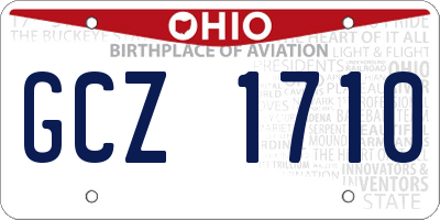 OH license plate GCZ1710