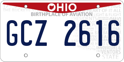 OH license plate GCZ2616