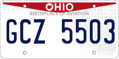 OH license plate GCZ5503