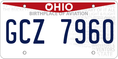 OH license plate GCZ7960