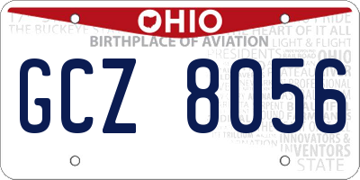 OH license plate GCZ8056
