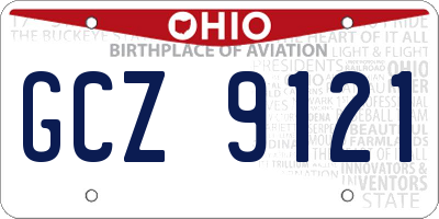 OH license plate GCZ9121