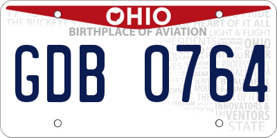OH license plate GDB0764