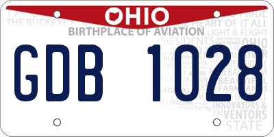 OH license plate GDB1028