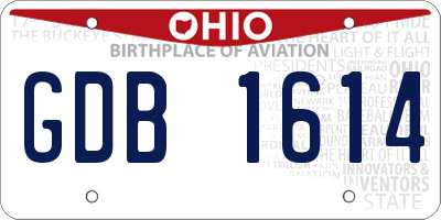 OH license plate GDB1614