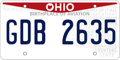 OH license plate GDB2635