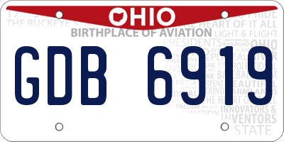 OH license plate GDB6919