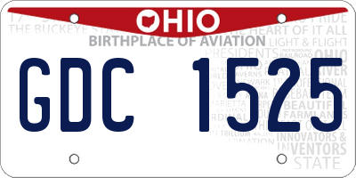 OH license plate GDC1525