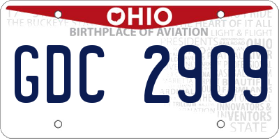 OH license plate GDC2909