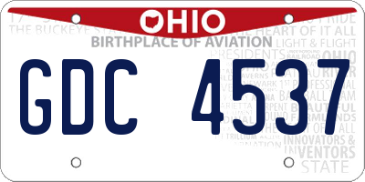 OH license plate GDC4537
