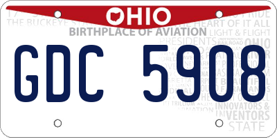 OH license plate GDC5908