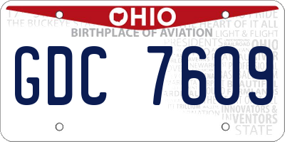 OH license plate GDC7609
