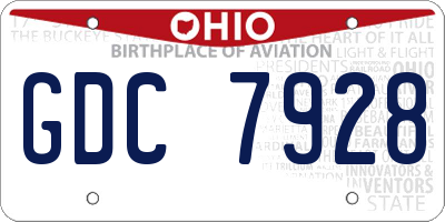 OH license plate GDC7928