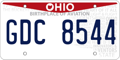 OH license plate GDC8544