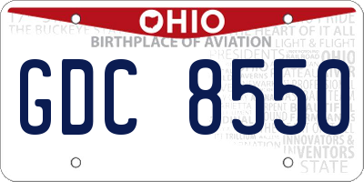 OH license plate GDC8550