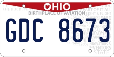 OH license plate GDC8673
