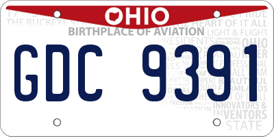 OH license plate GDC9391