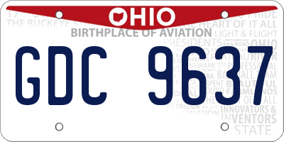 OH license plate GDC9637